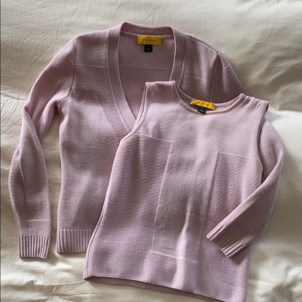 St John Knits Lavender Sweater Set Sz S/P